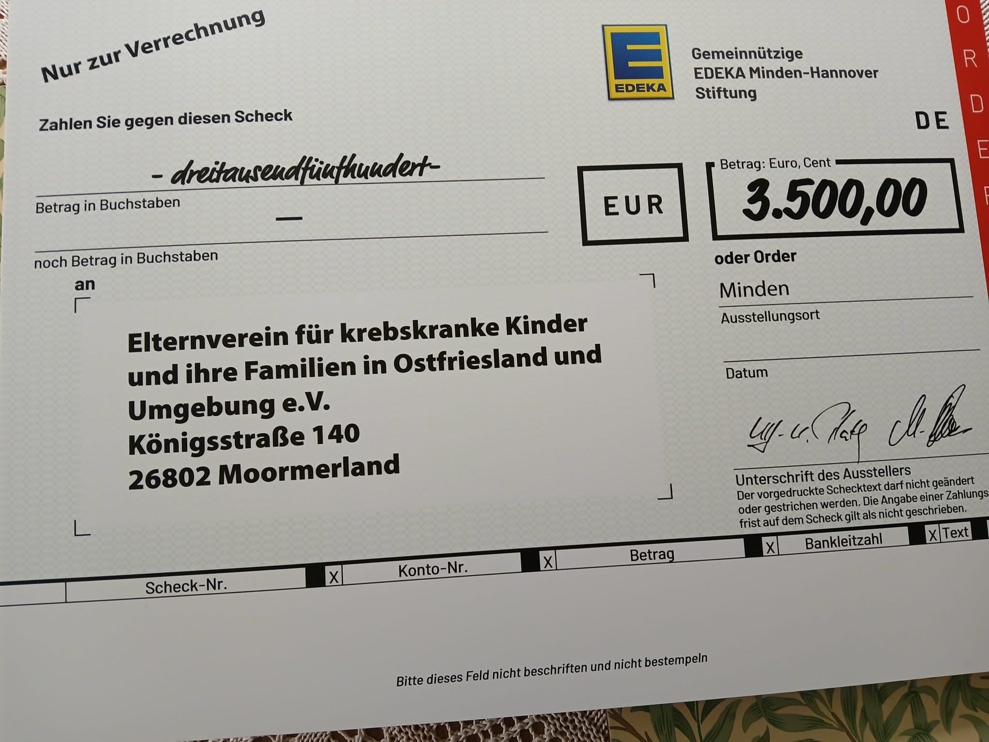 Spende Edeka Minten Hannover Stiftung Mai 2026